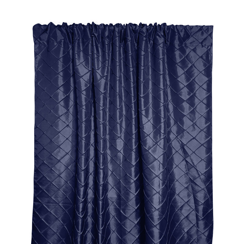 Gulshara Semi Sheer Curtain Single Panel, Navy, 54" W x 96" L