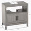 Armoire de rangement à piédestal, armoire de salle de bain sous le lavabo avec portes et tablette ouverte, meuble-lavabo