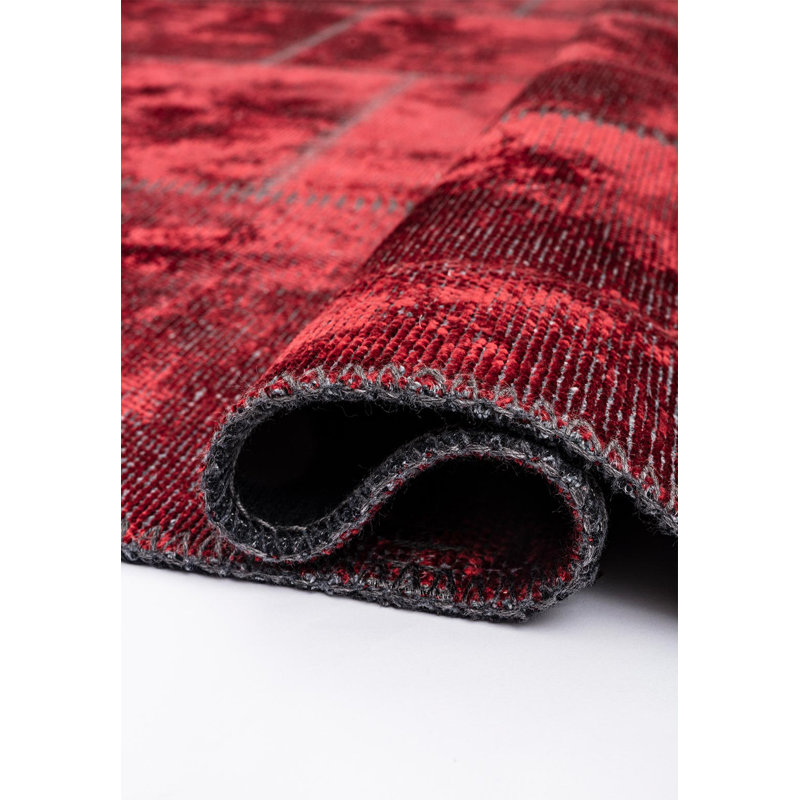 Rapture Patchwork Area Rug in Red, Rectangle 7'10" x 9'10"