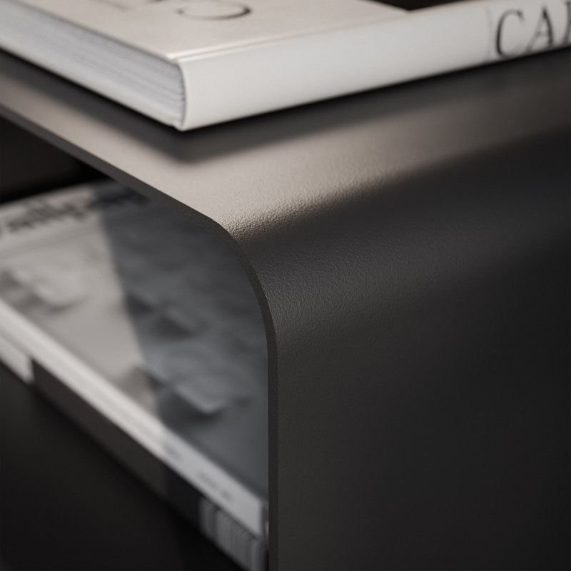 45cm W Metal Bedside Table, black
