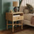 Carollo Fluted Nightstand Set Of 2 - Natural Oak With Black Knob-531876691