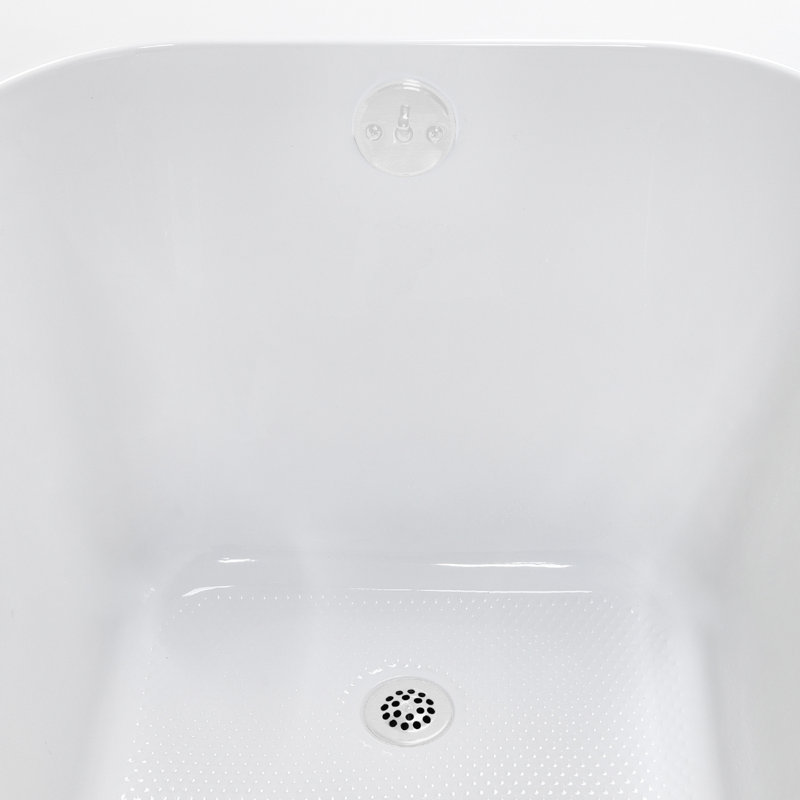 60'' x 32'' Acrylic Soaking Drop-In Bathtub, Drain Included, Glossy White
