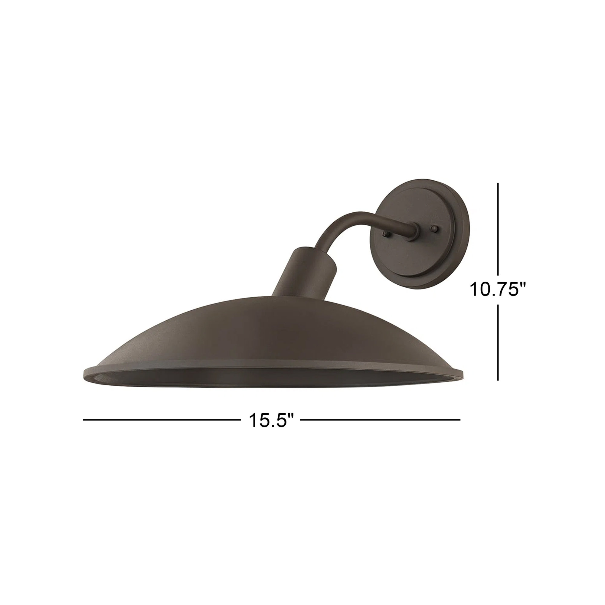 Bourke Single Light Outdoor Aluminum Wall Light, 10.75" H x 15.5" W x 19.5" D, Textured Bronze