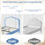 Structure de lit plateforme pleine grandeur avec tête de lit à DEL, tiroir de rangement, lattes de bois robustes, tissu de velours, aucun sommier nécessaire, inspiré de la princesse, pour enfants, filles, garçons, assemblage facile, bleu et blanc-1066947338-1066947340