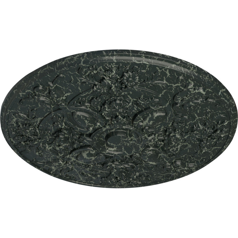 31 médaillons de plafond Baile de 31 1/4 po x P 2 1/4 po (convient aux auvents jusqu'à 6 po), Tortue peinte craquelé