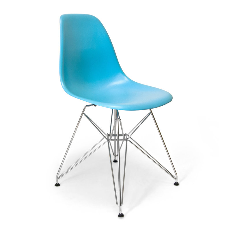 Matte Blue Eiffel Metal Side Chair Set of 2