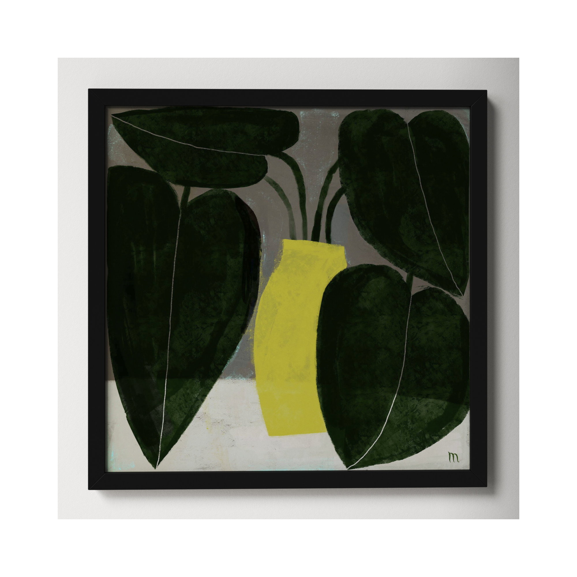 Plant #7 by StudioM, Black, 24" H x 24" W x 1.25" D