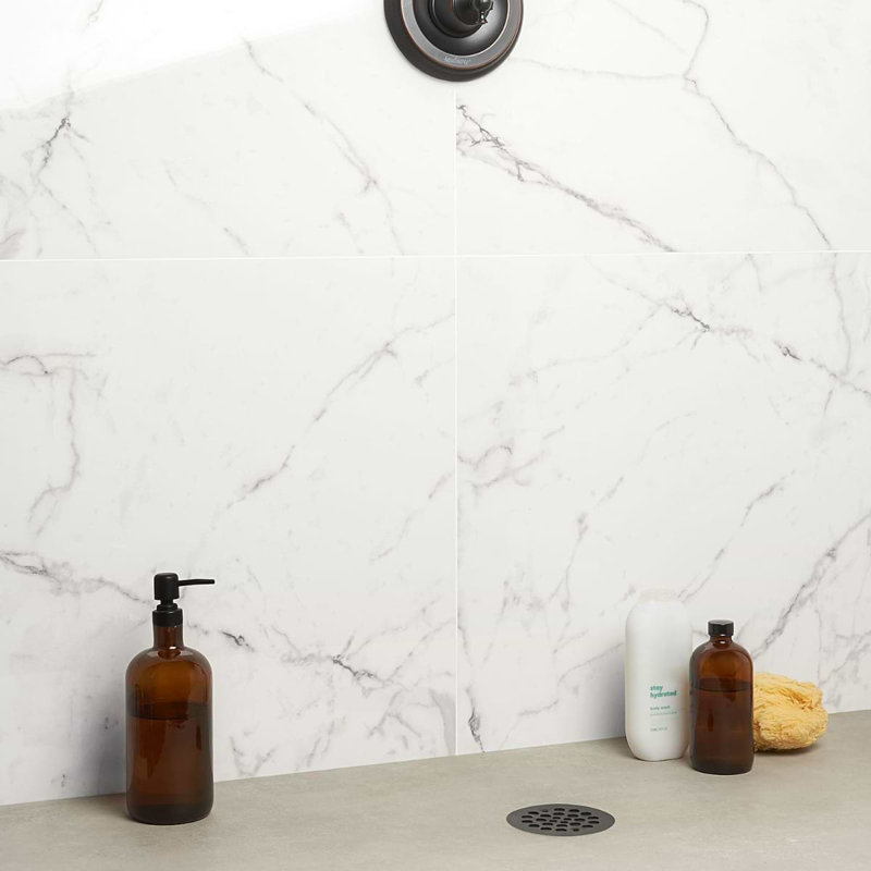 Dreamstone 24X24 Polished Porcelain Tile, Statuario Venato Polished