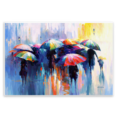 Memories Beneath Rain Wall Plaque Art by Leon Devenice