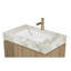 Comptoir en pierre frittée gris clair 30 po MURI et lavabo encastré en céramique avec un trou de robinet pré-percé standard, sans armoire, sans robinet ni couvercle d'évier