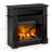32" Brown Electric Fireplace with Mantel, LED Log Flame, Shelf & Remote Control