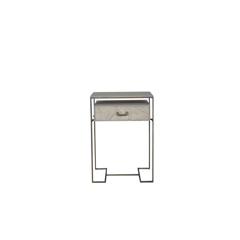 50cm W Steel Bedside Table