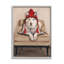 Hiver Husky rouge, chapeau de pompon chic, fauteuil de campagne gris, rustique, estampe numérique, art texturé par Kamdon Kreations-64207394-64207397