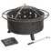 Dyess 32-Inch Star and Moon Outdoor Wood Burning Firepit with Screen, Poker and Cover