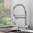 Kitchen Faucet With Pull Down Sprayer Brushed Nickel Stainless Steel Single Handle  Kitchen Sink Faucets-119337383