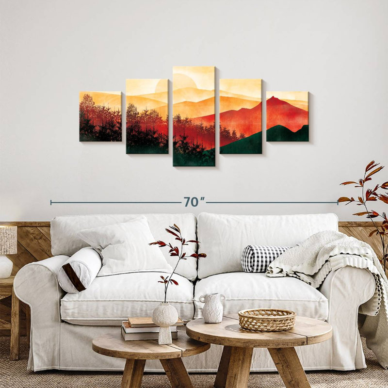 Alvord, coucher de soleil, forêt, H 24 po x l 55 po