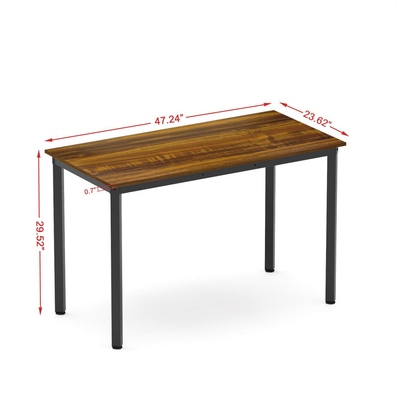 Bureau d'écriture Shonique, Teck / Noir, H 29,49 po x l 47,24 po x P 23,62 po