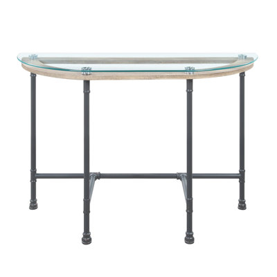 Table de canapé en verre transparent Brantley