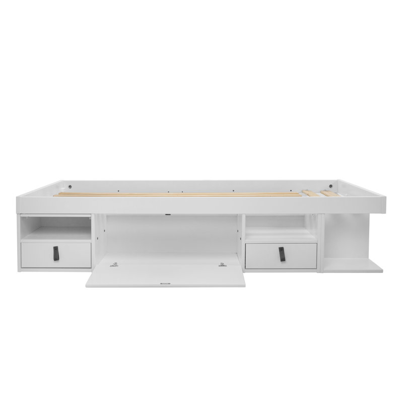 Pharr Bookcase Storage Bed, Twin, White