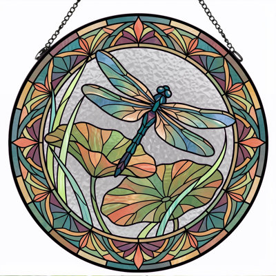 Stained Glass Stained Glass Window Panel，12"H