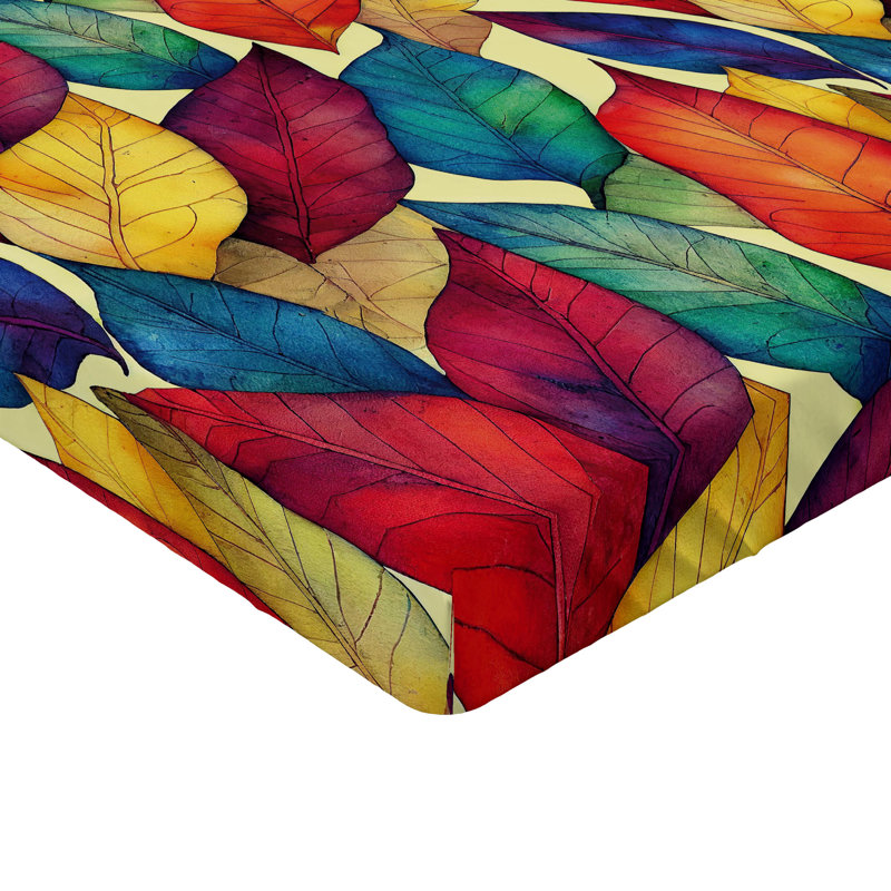 Drap-housse à motif floral Ambesonne, Crème, bleu / floral, Drap-housse de taille double
