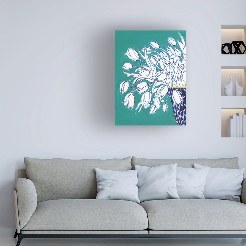 Bologle «Turquoise Tulip Bouquet I» par Grace Popp sur, H 19 po x l 14 po