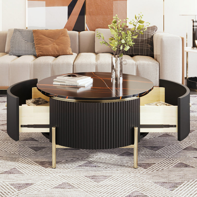 Table basse moderne avec tiroirs Modern, Noir
