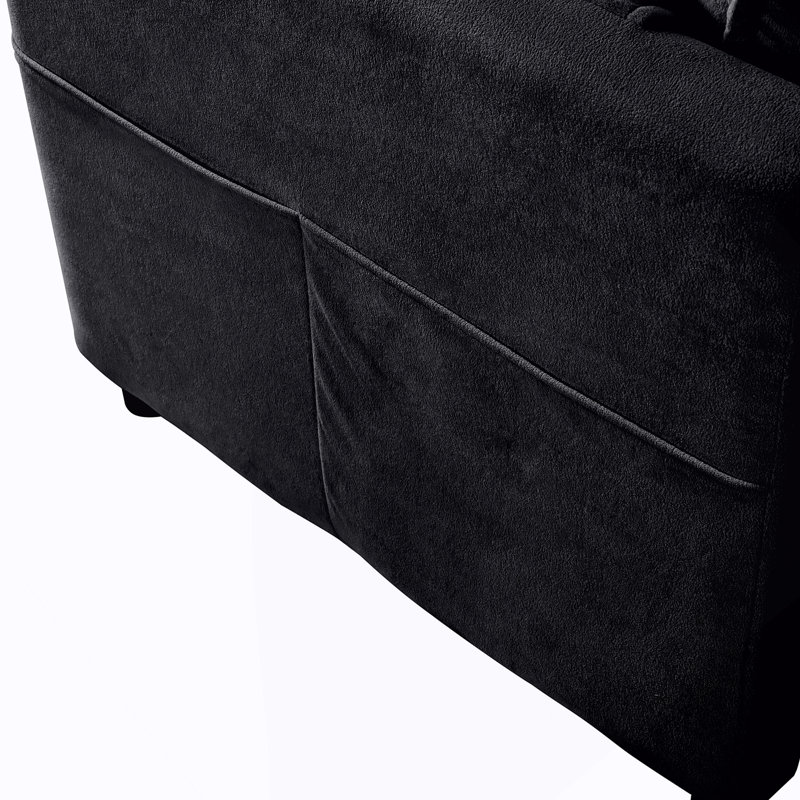 Canapé modulaire surdimensionné confortable avec plusieurs caractéristiques fonctionnelles, Noir