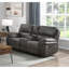 Ensemble de canapé de salon moelleux 2 pièces avec canapé inclinable et causeuse gris-754873338