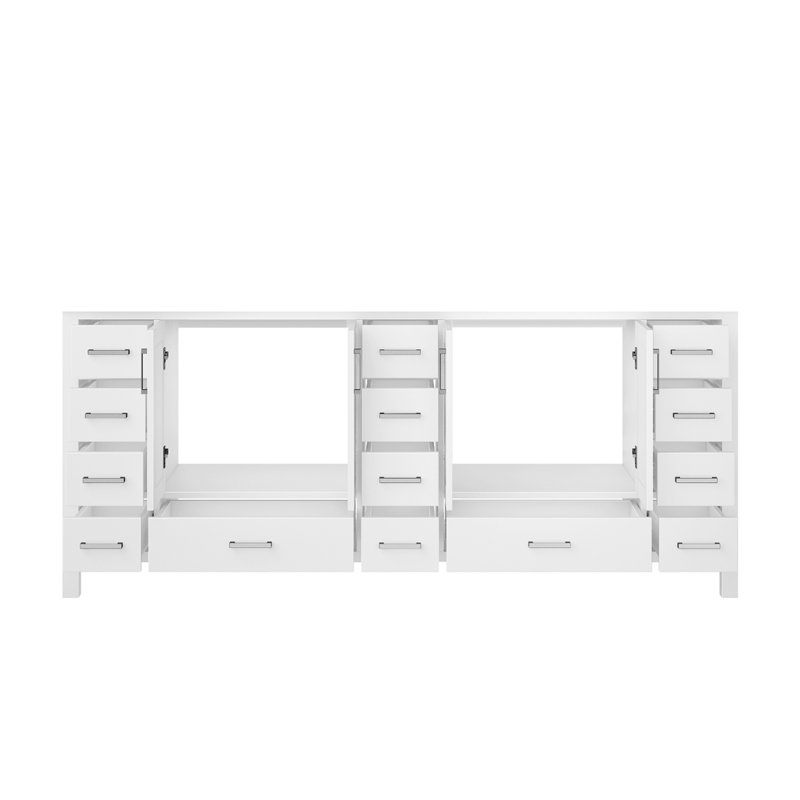 White Double Bath Vanity 84 In. W X 22 In. D, White