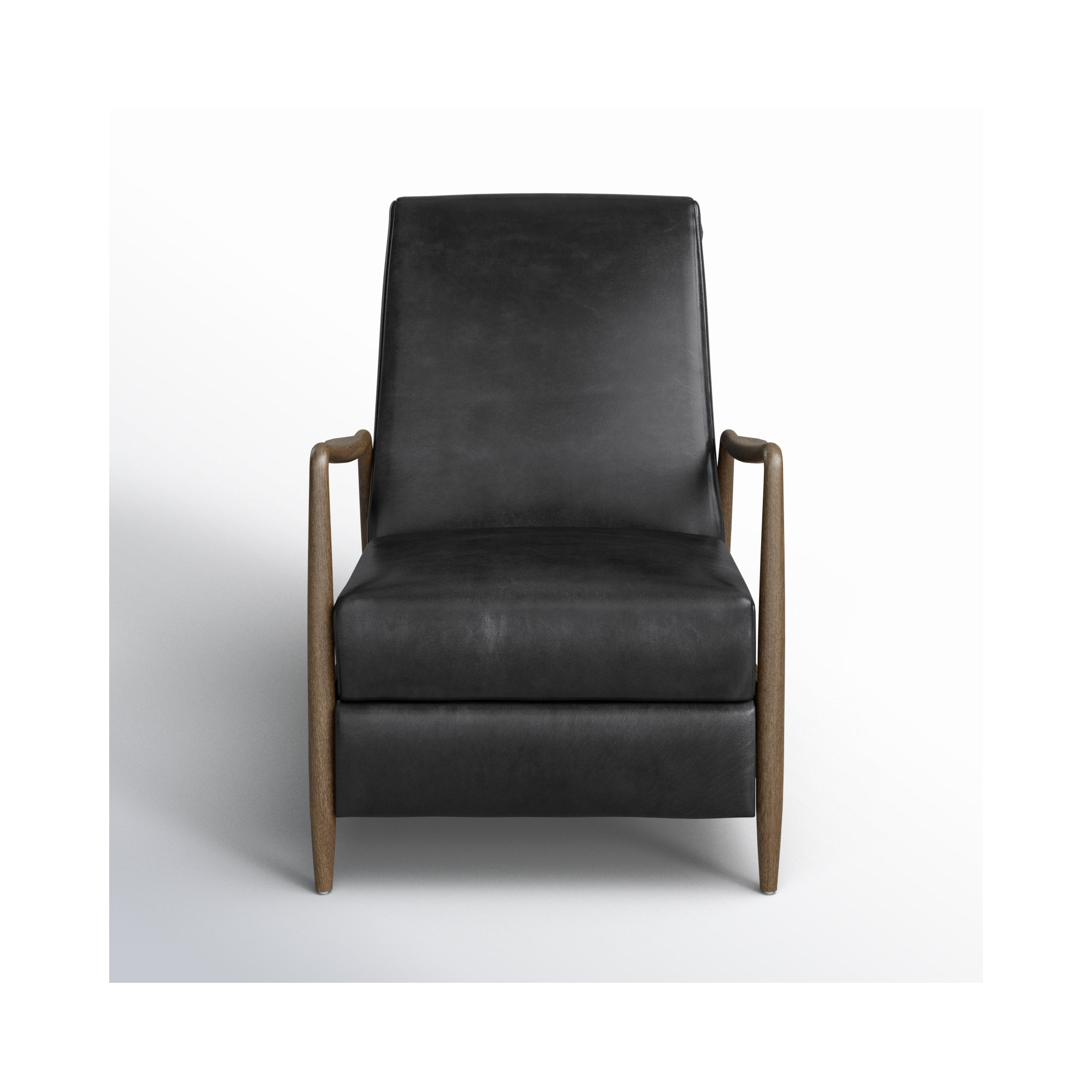 Arista Genuine Leather Recliner, Dakota Black Genuine Leather