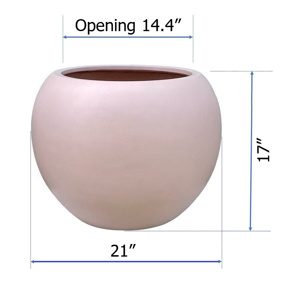 Dorlis Fiberstone Pot Planter, 17" H x 21" W x 21" D, Terracotta Pink