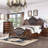 Traditional Bed Tufted Leatherette HB FB 1pc Bed Bedroom Furniture Wooden-140828114-140828124