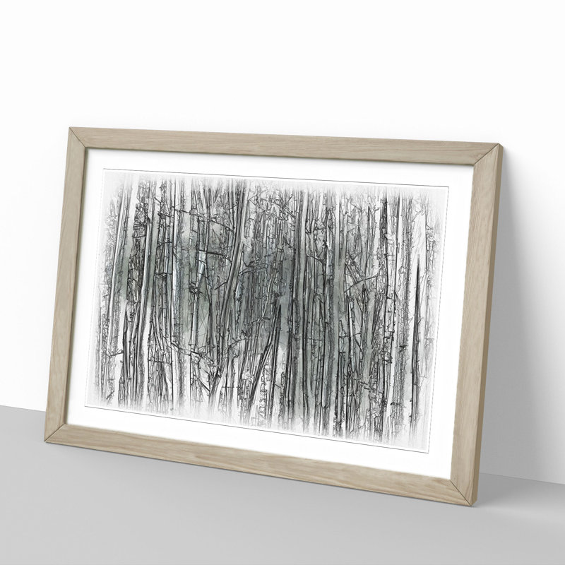 Forest Woodland - Picture Frame Drawing, 36cm H x 48cm W x 2cm D, Oak
