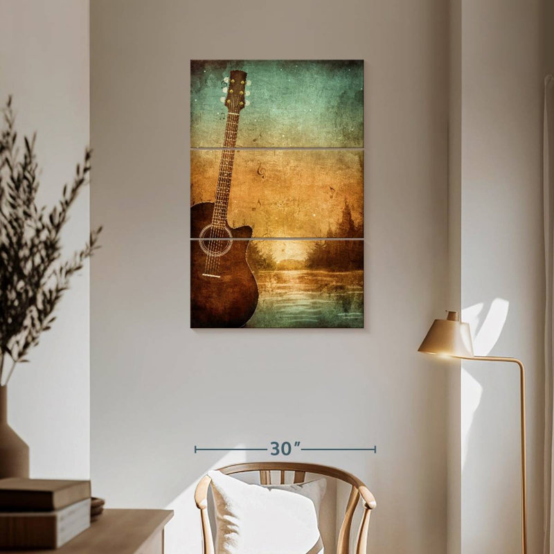 Abarca, lac grunge et guitare, H 57 po x l 36 po