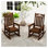 Ensemble de 2 chaises berçantes d'extérieur en PEHD surdimensionnées, chaises berçantes de patio toutes saisons brunes