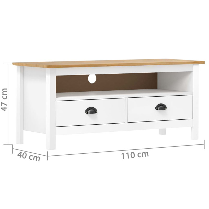 Meuble télé meuble télé blanc en bois de pin massif brun miel