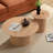 17.71 Inch Round Fluted Side Table Circle Small Accent Table   Mid Century  Circle Bedside Table