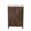 Meuble-lavabo 24 po avec lavabo combiné, meuble-lavabo moderne avec trou de robinet simple, panneaux de porte texturés et tiroir, pieds en pin, grand espace de rangement et charnières à fermeture en douceur