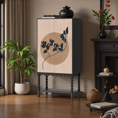 Armoire à pieds hauts en bois massif chinois
