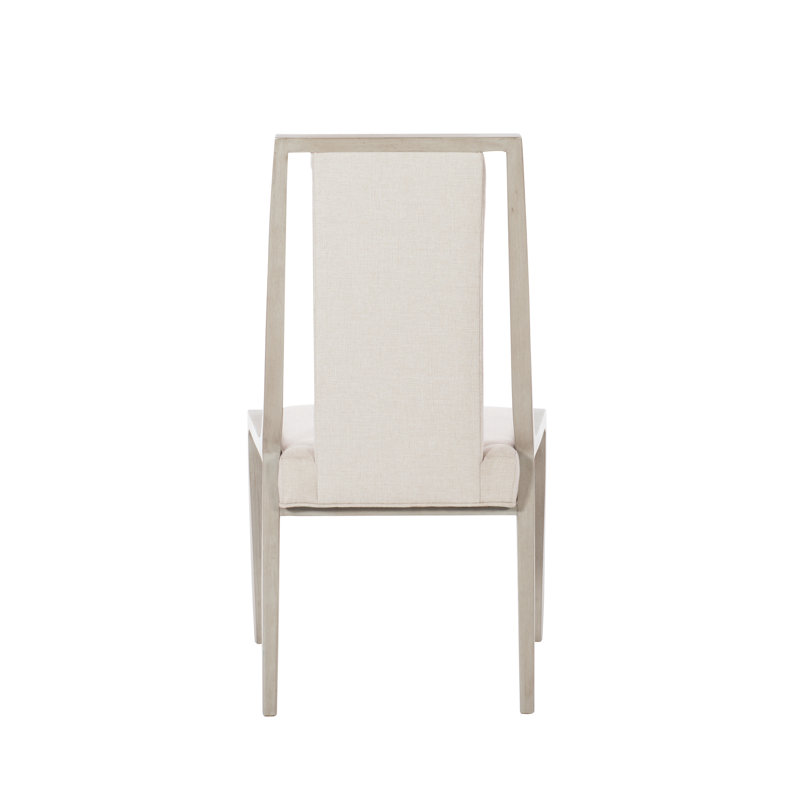 Cream Upholstered Transitional Wood Side Chair