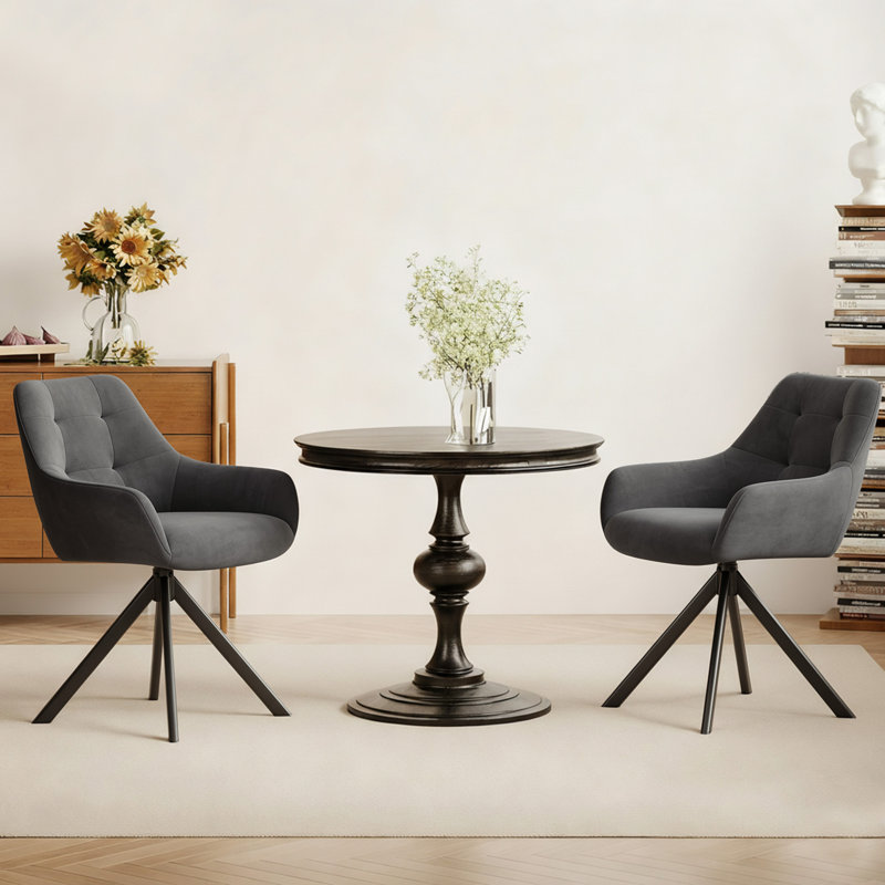 48 cm H Fabric Armchair, Grey