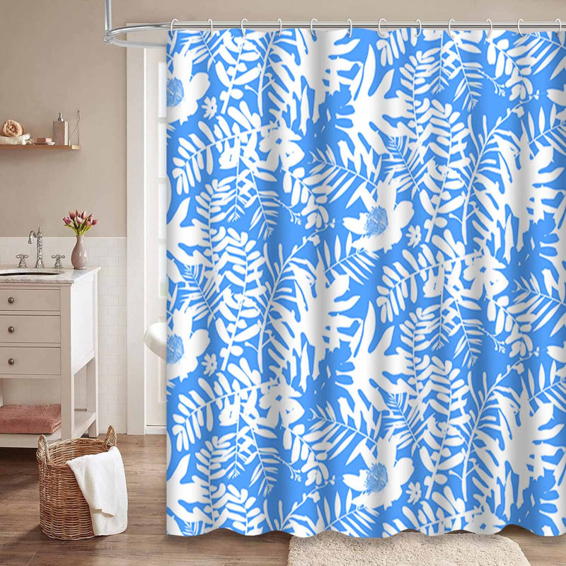Rideau de douche imperméable en forme de fleur de palmier avec 12 crochets, L 72 po x l 84 po