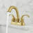 High-Arc Double Handle Centerset Bathroom Faucet with Drain Assembly (Set of 2)-128613748