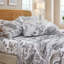 Ensemble de draps 100% coton grand format - ensemble de literie à motif floral vert rétro 4 pièces, tissage percale doux et respirant, drap-housse à poche profonde de 17,5 po, sensation fraîche et fraîche, élégance botanique raffinée-123314856-123314862