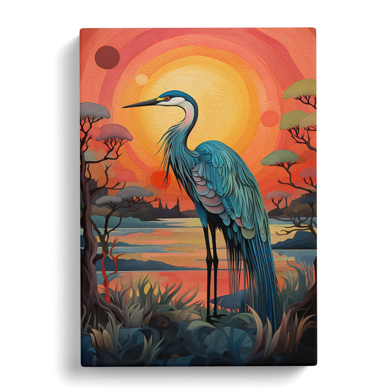 Heron Colour Field - No Frame Print, 76cm H x 50cm W x 3cm D