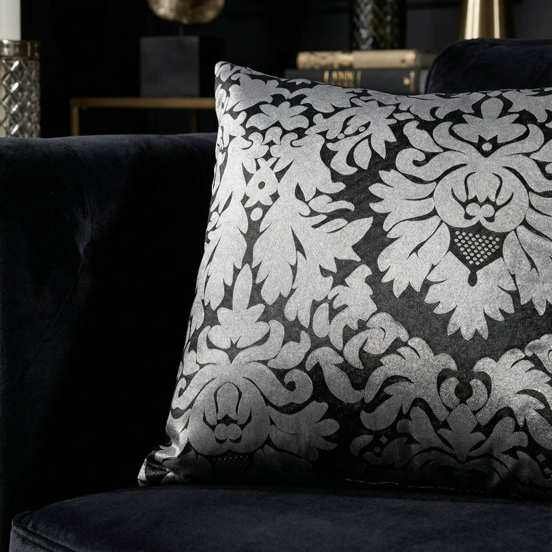  Coussin décoratif damassé, Argent