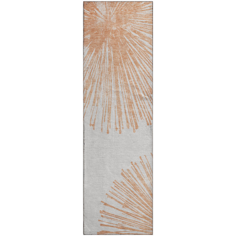 Premium Machine Washable Cerrito Salmon Rug, Runner 2'3" x 7'6"