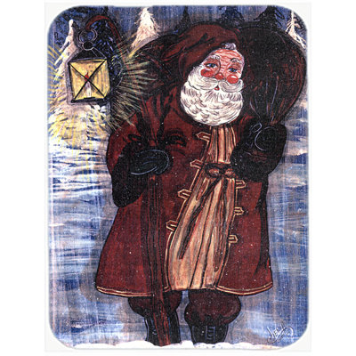 Santa Claus with Lantern Glass Cutting Board