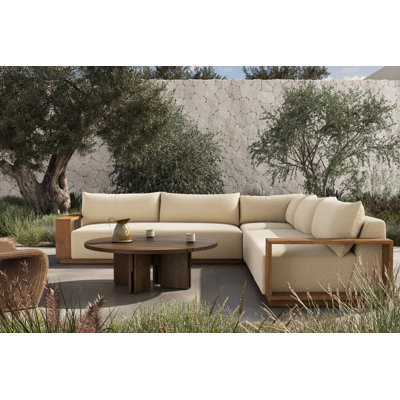 Branford Outdoor 3 Pc Sectional-Ellor Beige